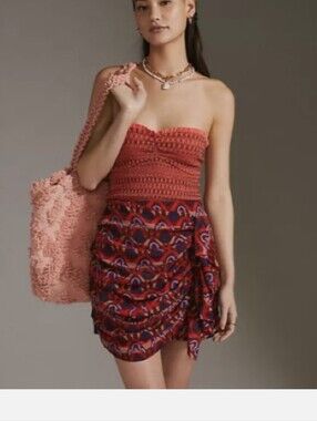 Anthropologie Dolan Left Coast Ruched Ruffle Mini Skirt Sz.XXS NWT